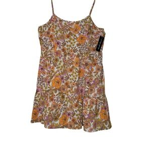 New Derek Heart Mini Dress Women's XL Floral Fall Sleeveless Lightweight Boho